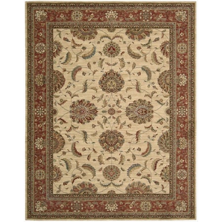 Nourison Living Treasures Area Rug Collection Ivory And Red 5 Ft 6 In. X 8 Ft 3 In. Rectangle 99446672629